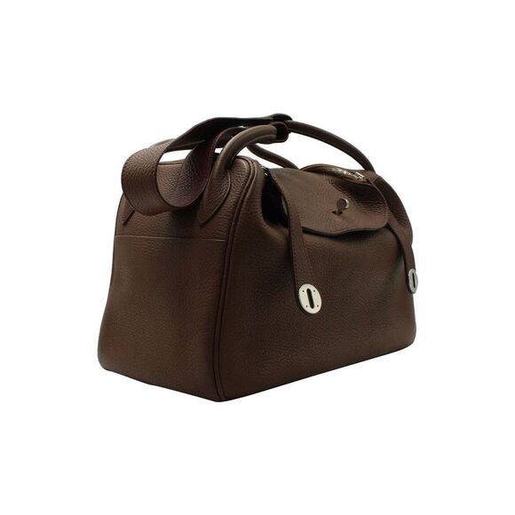 Hermes Lindy 30 Bag in Etoupe Brown Clemence Leather - Picture 7 of 10